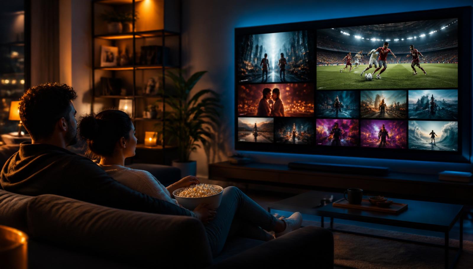 Customers enjoying Live TV and OTT streaming on Gigaline fibre broadband